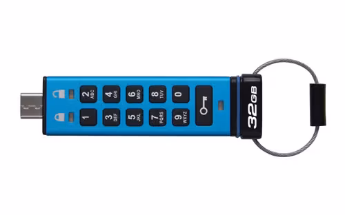 Kingston Kingston Ironkey Keypad 200 32gb Usb-c Blå