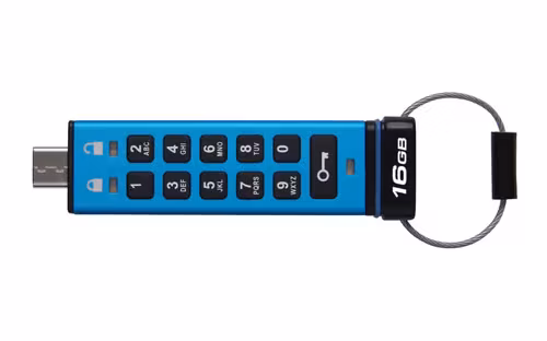 Kingston Kingston Ironkey Keypad 200 16gb Usb-c Blå