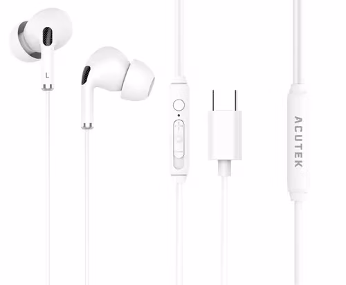 Acutek Acutek In-ear Headphones Usb-c Usb Type-c, Usb-c Ce, Erp Hvit