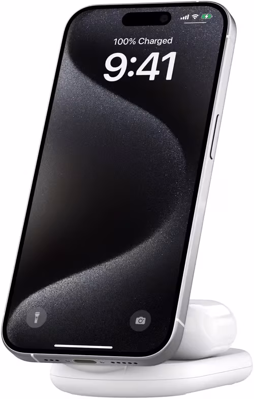 Belkin Belkin Magnetic 2-in-1 Stand Qi2 1.5m Hvit
