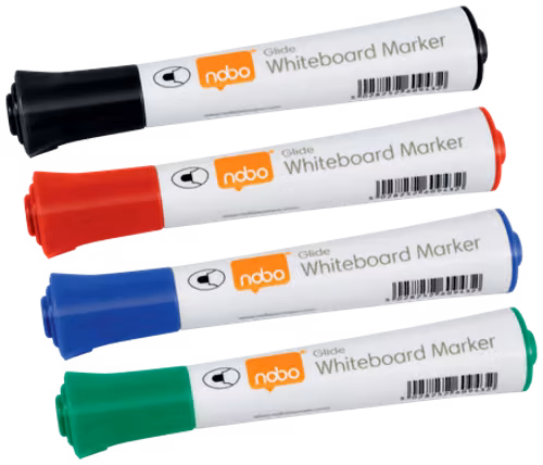 Nobo Nobo Pennor Glide Rund 2mm Blandede Farger 10stk - Whiteboard
