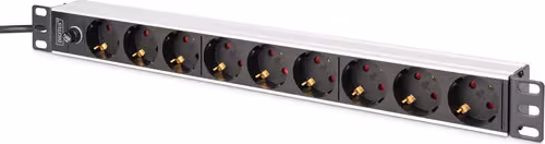 Digitus Digitus Dn-95437 Strømdistribusjonsenhet (pdu) 9 Ac-utganger 1u Sort, Sølv