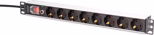 Digitus Digitus Dn-95436 Strømdistribusjonsenhet (pdu) 8 Ac-utganger 1u Sort, Sølv