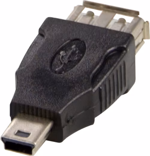 Deltaco Deltaco Adapter Usb-a Mini Usb-b Usb-a Usb A/mini-usb B Svart