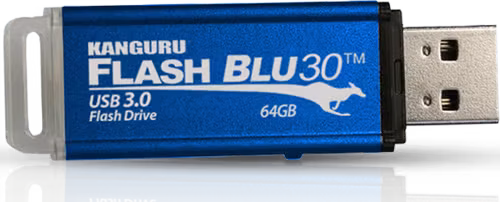 Kanguru Kanguru Flashblu30 W/write Protect Switch 32gb Usb-a Blå