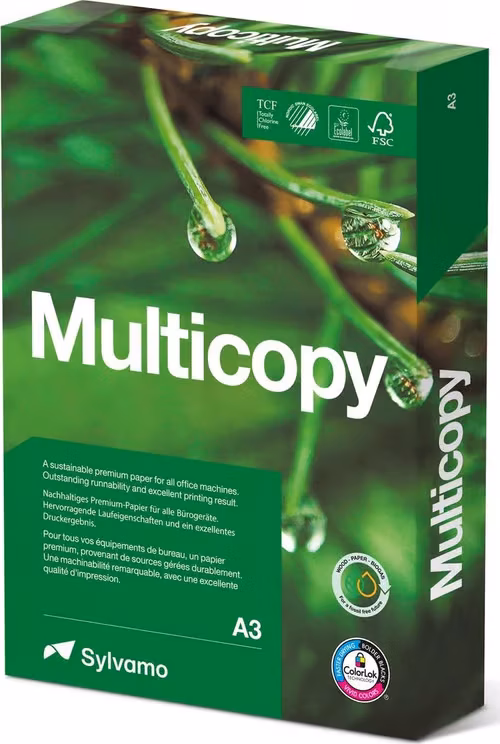 Multicopy Multicopy Kopipapir A3 90 G Uperforert 3x500 Ark