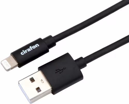 Cirafon Cirafon Am To Lightning Cable 0.15m - Black - New Mfi 0.15m Svart