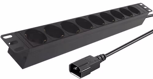 Direktronik "Direktronik 19"" 1u Power Strip 10a 9xcee 7/3 1xc14 2m Black"