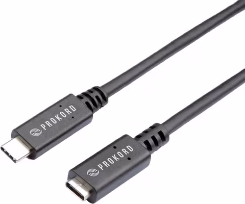 Prokord Prokord Usbc-ext3.1-05 Usb-kabel 0,5 M Usb 3.2 Gen 1 (3.1 Gen 1) Sort 0.5m Usb C, Usb-c Usb C, Usb-c Svart