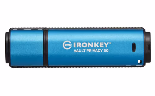 Kingston Kingston Ironkey Vault Privacy 50 128gb Usb Type-a, Usb-a Svart, Blå