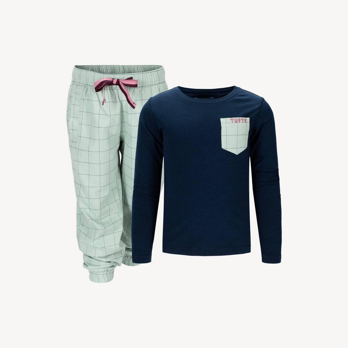 Tufte Wear Tufte Nattsett - Rutete Grønn Pysj (122/128)