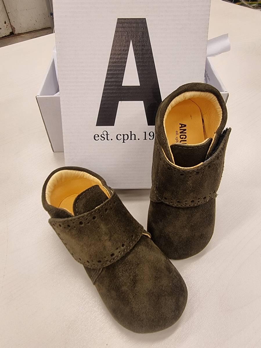 Angulus Angulus tøffel i semsket skinn, dark olive (25)