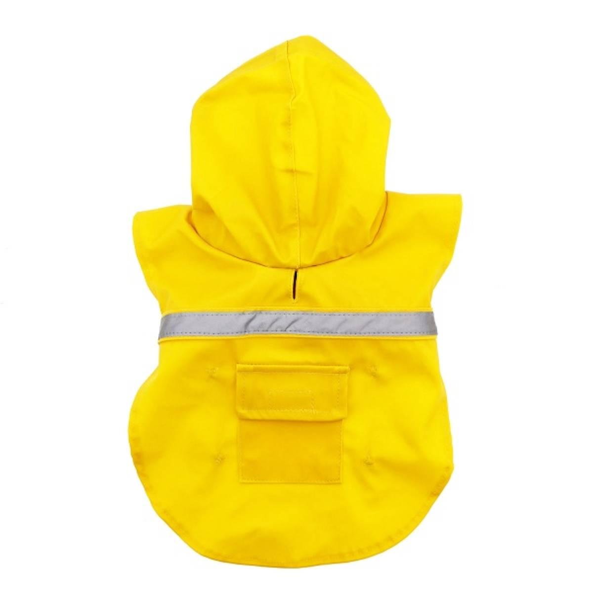 Pawsome Gult regndekken m/lomme og refleks (rygg: 78 cm) (XXS)