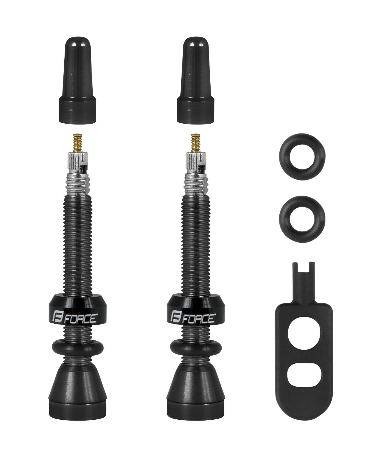 Force Force ventil sett til tubeless Sort