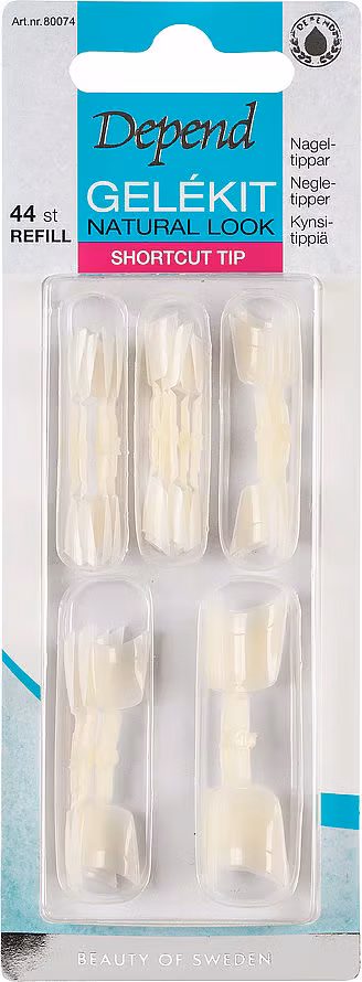 Depend Nail Tips Gel Kit Refill Natural Duo Square