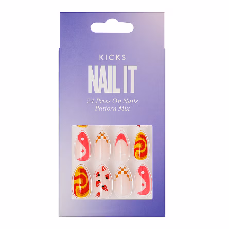 Kicks Beauty Press On Nails Pattern Mix