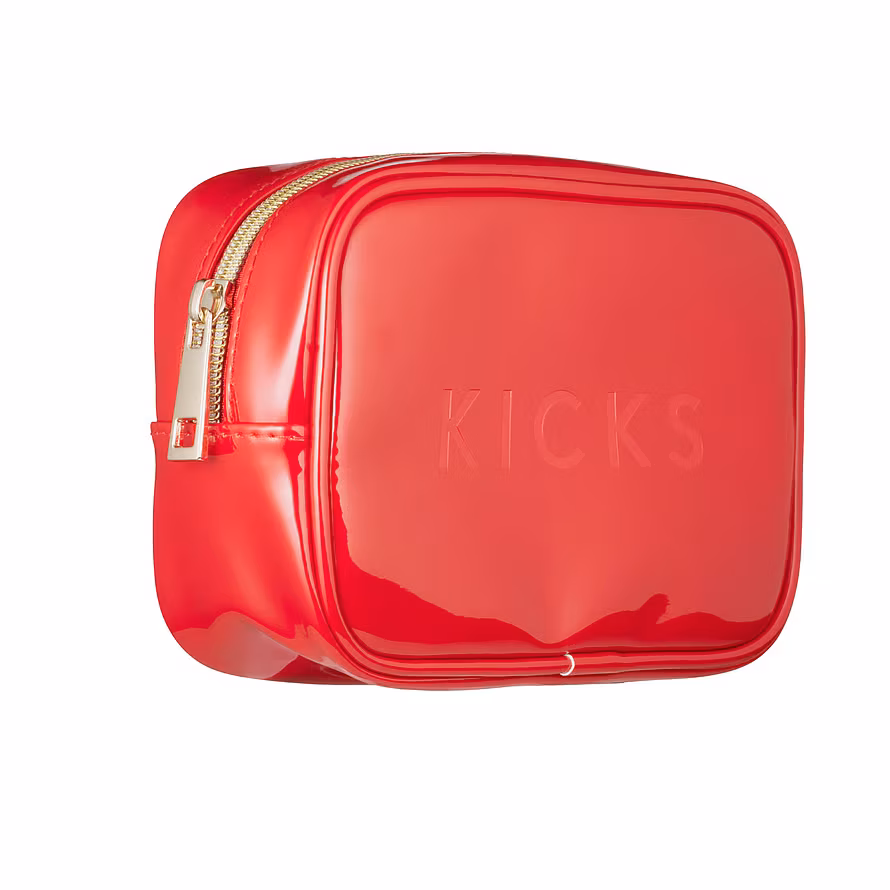Kicks Beauty Small Boxy Make Up Bag Red