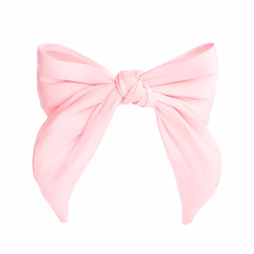 Kicks Beauty Hair Clip with Bow Satin Pink