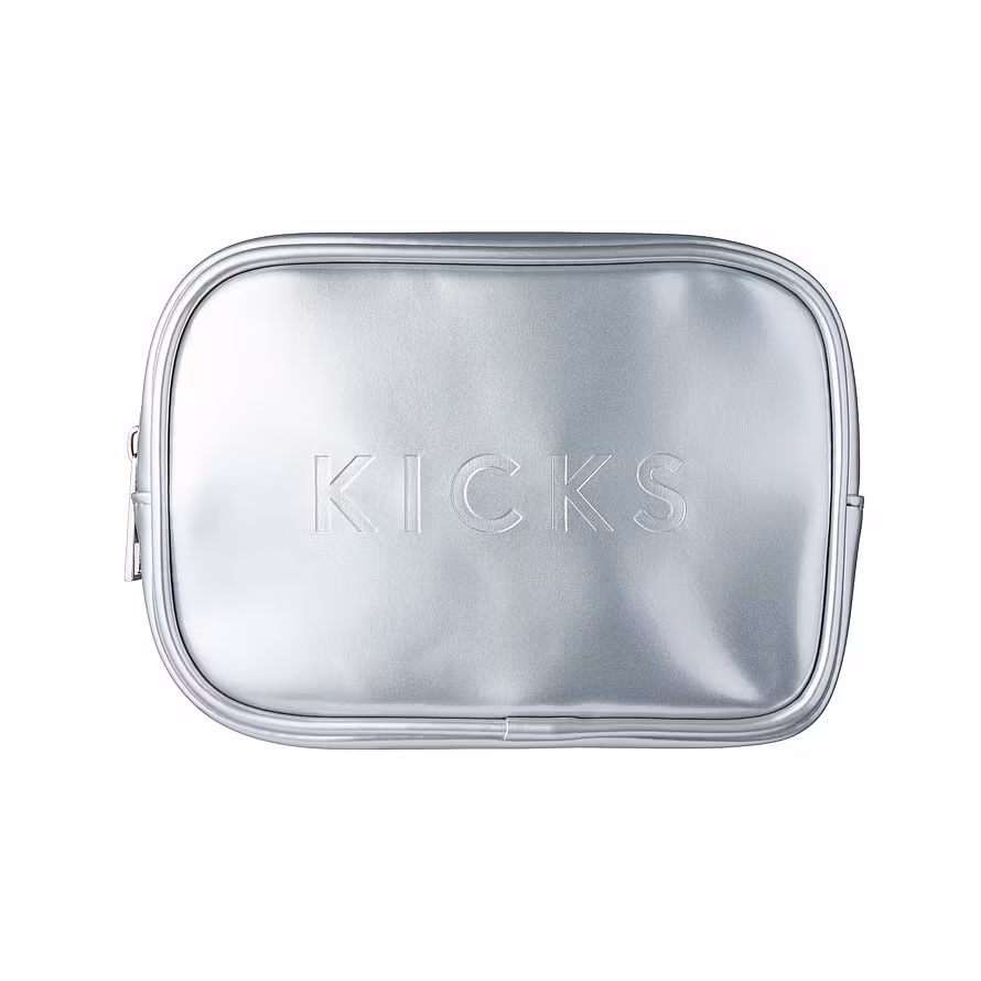 Kicks Beauty Boxy Make Up Bag Silver