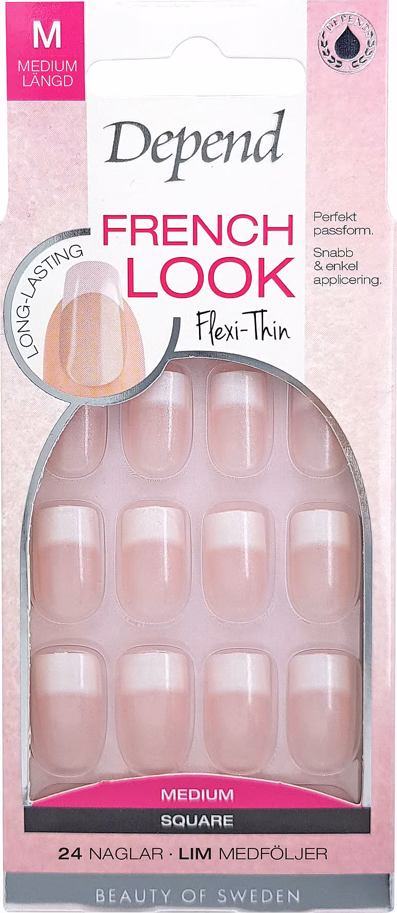 Depend French Look Medium Square Pink Shimmer