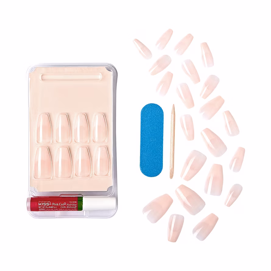 Kiss Acrylic Nude Artificial Nails 79945 Leilani