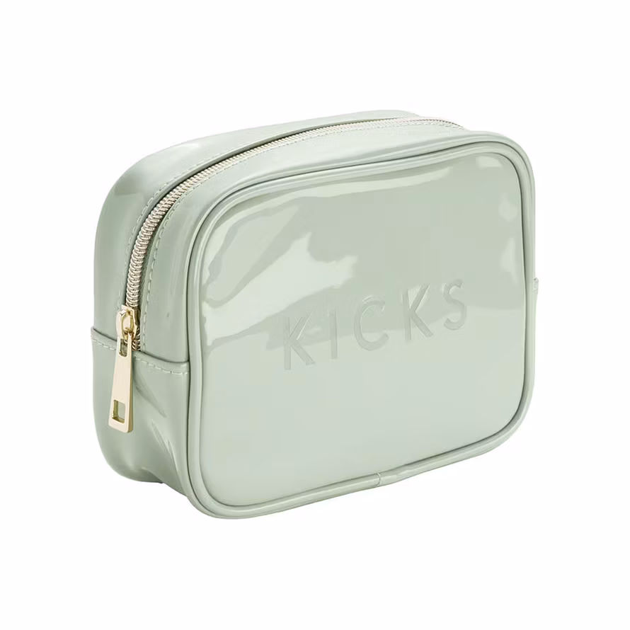 Kicks Beauty Small Boxy Make Up Bag Green