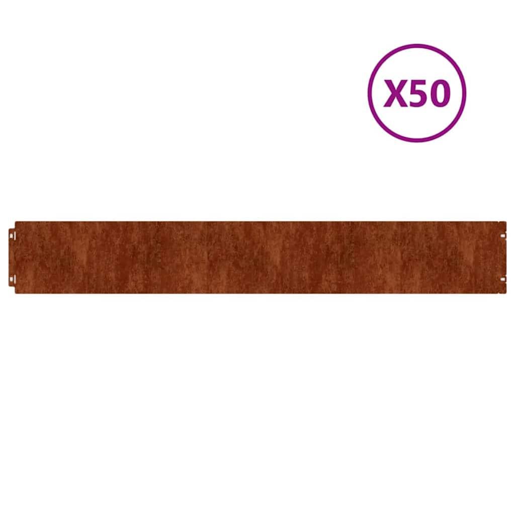 vidaXL vidaXL Plenkanter 50 stk 15x103 cm fleksibelt cortenstål