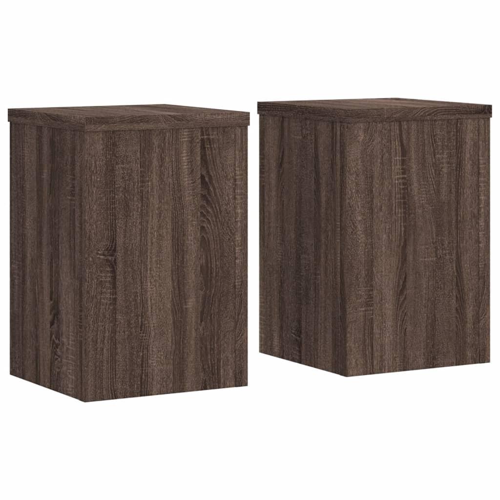 vidaXL vidaXL Plantestativer 2 stk brun eik 20x20x30 cm konstruert tre