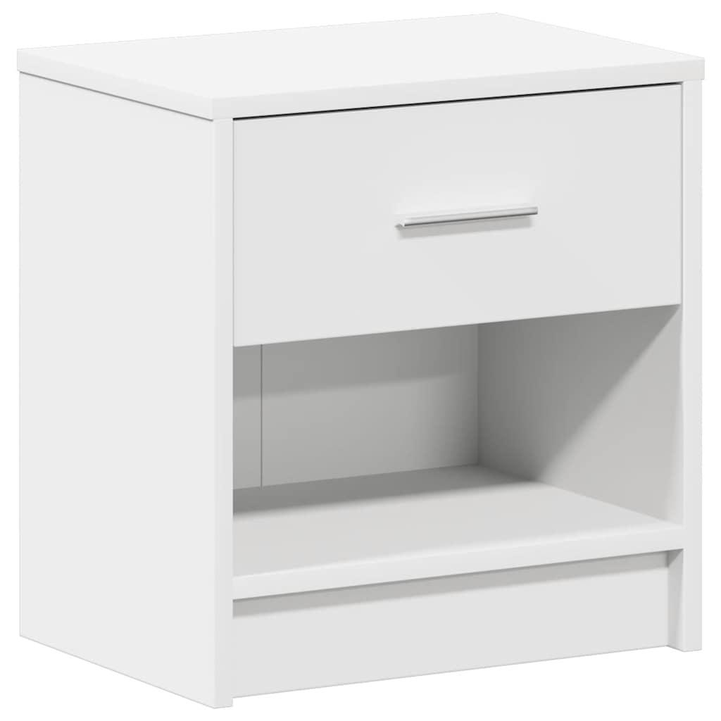 vidaXL vidaXL Nattbord med skuff hvit 39x28x41 cm