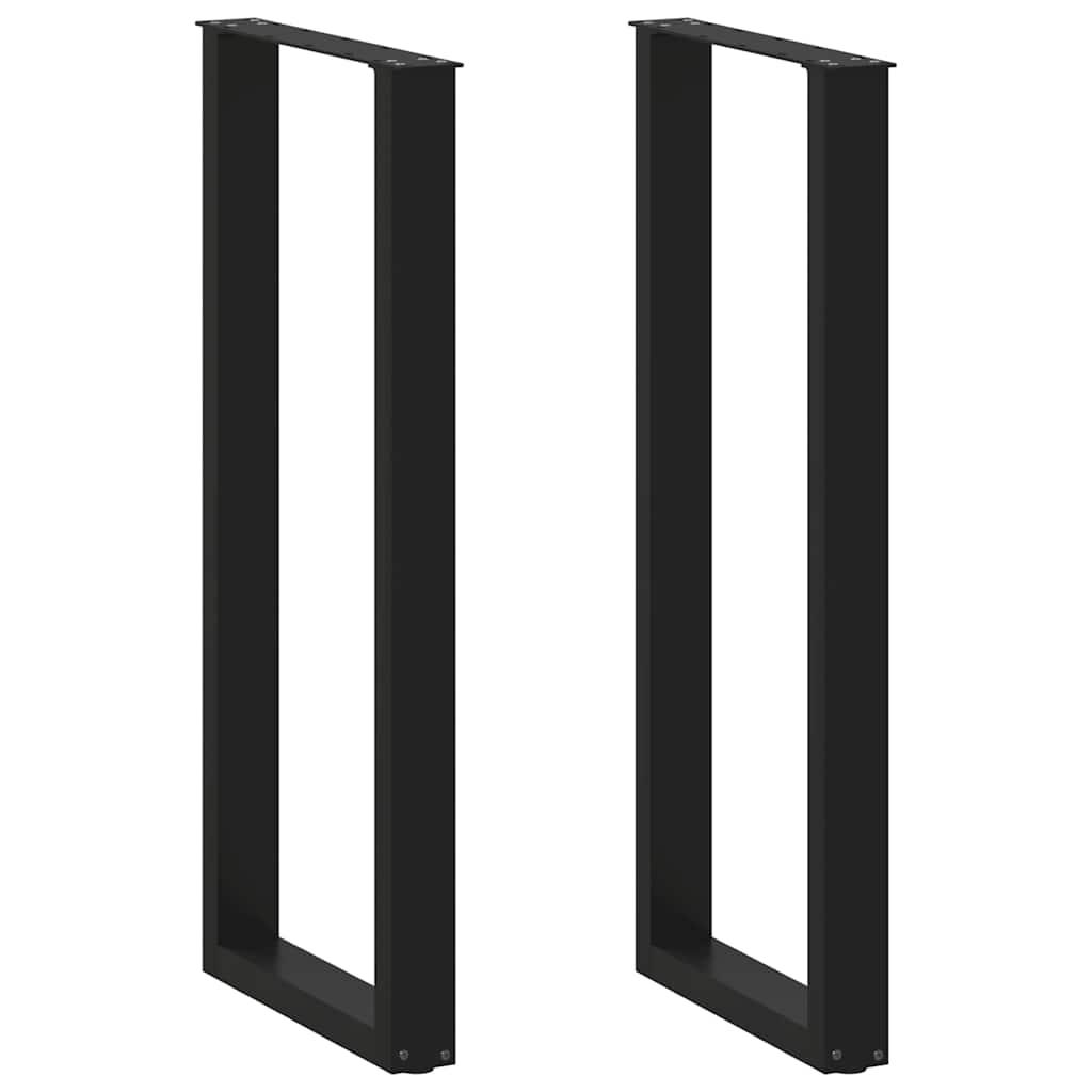 vidaXL vidaXL Barbordben U-formet 2 stk svart 40x(110-111) cm stål