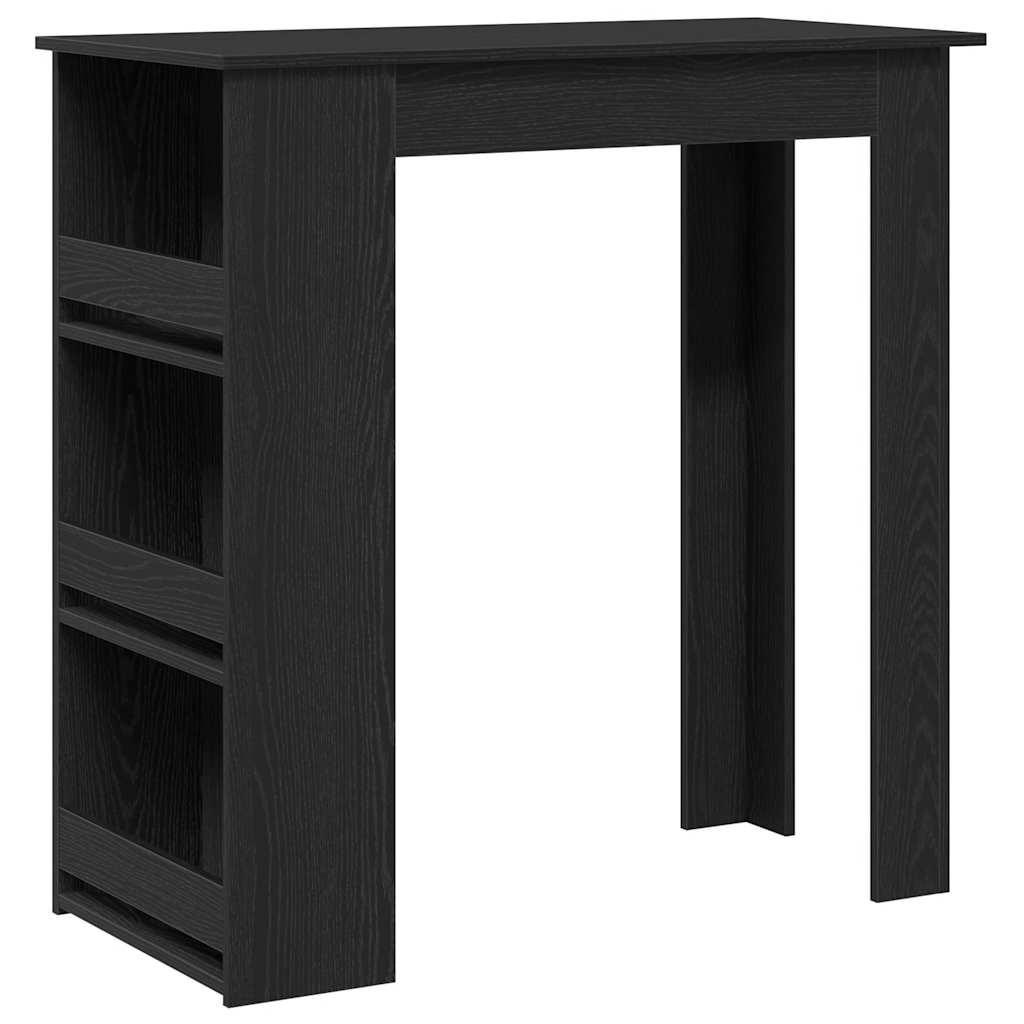 vidaXL vidaXL Barbord med oppbevaring svart eik 102x50x103,5 cm