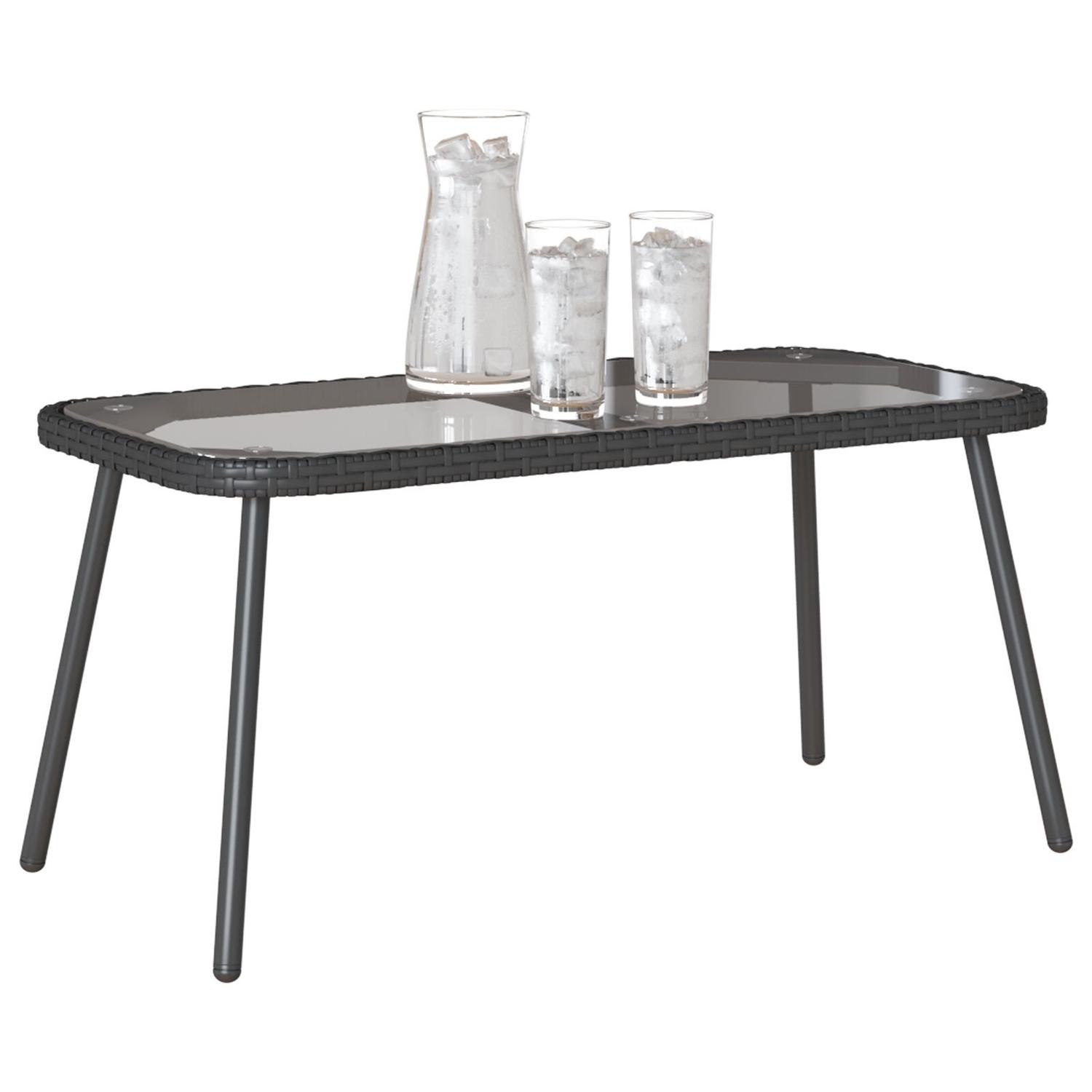 vidaXL vidaXL Kaffebord Svart 90 x 45 x 43 cm polyrotting