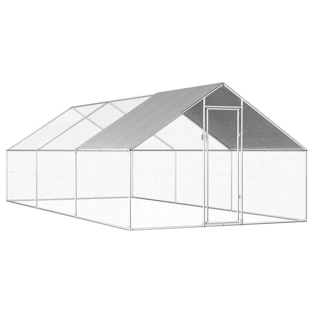 vidaXL vidaXL Utendørs hønsehus 2,75x6x1,92 galvanisert stål