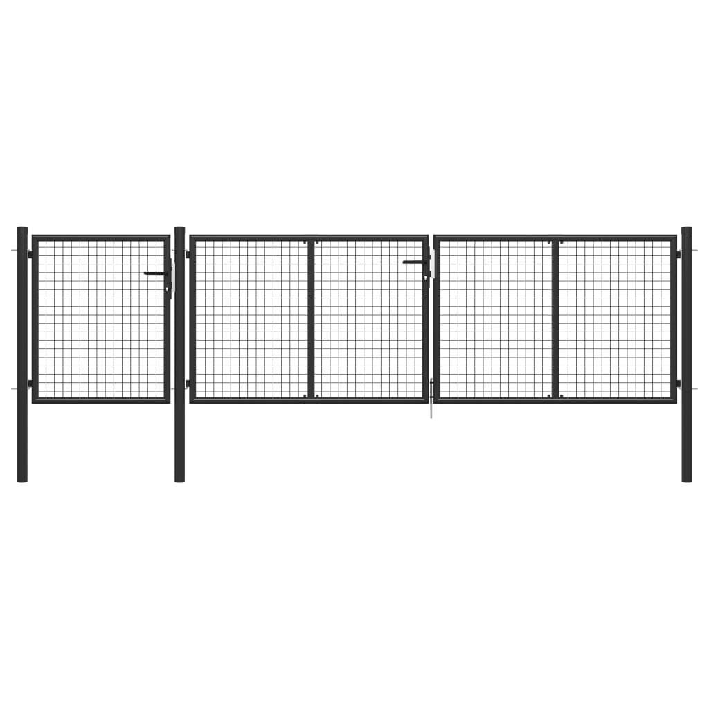 vidaXL vidaXL Hageport stål 400x100 cm antrasitt