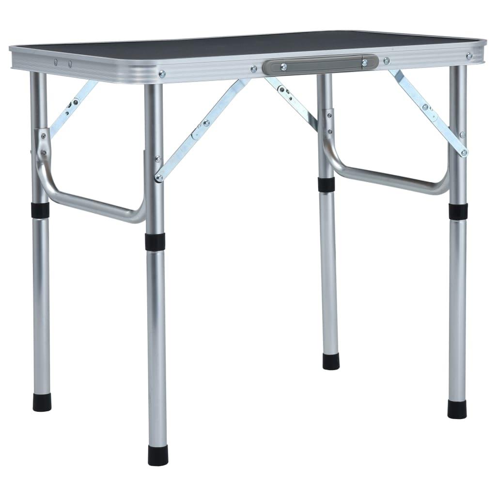 vidaXL vidaXL Sammenleggbart campingbord grå aluminium 60x45 cm