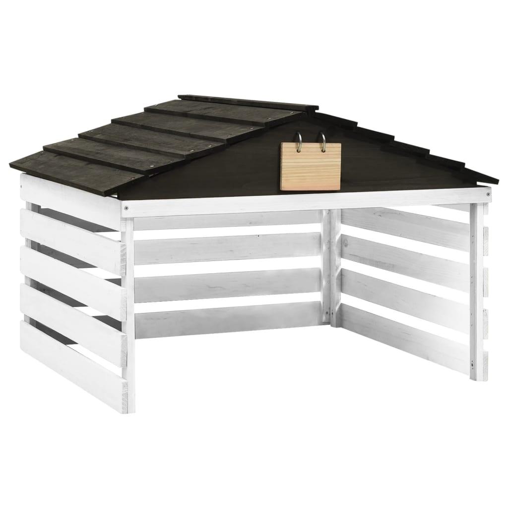 vidaXL vidaXL Gressklipperhus svart og hvit 78x74x54 cm gran