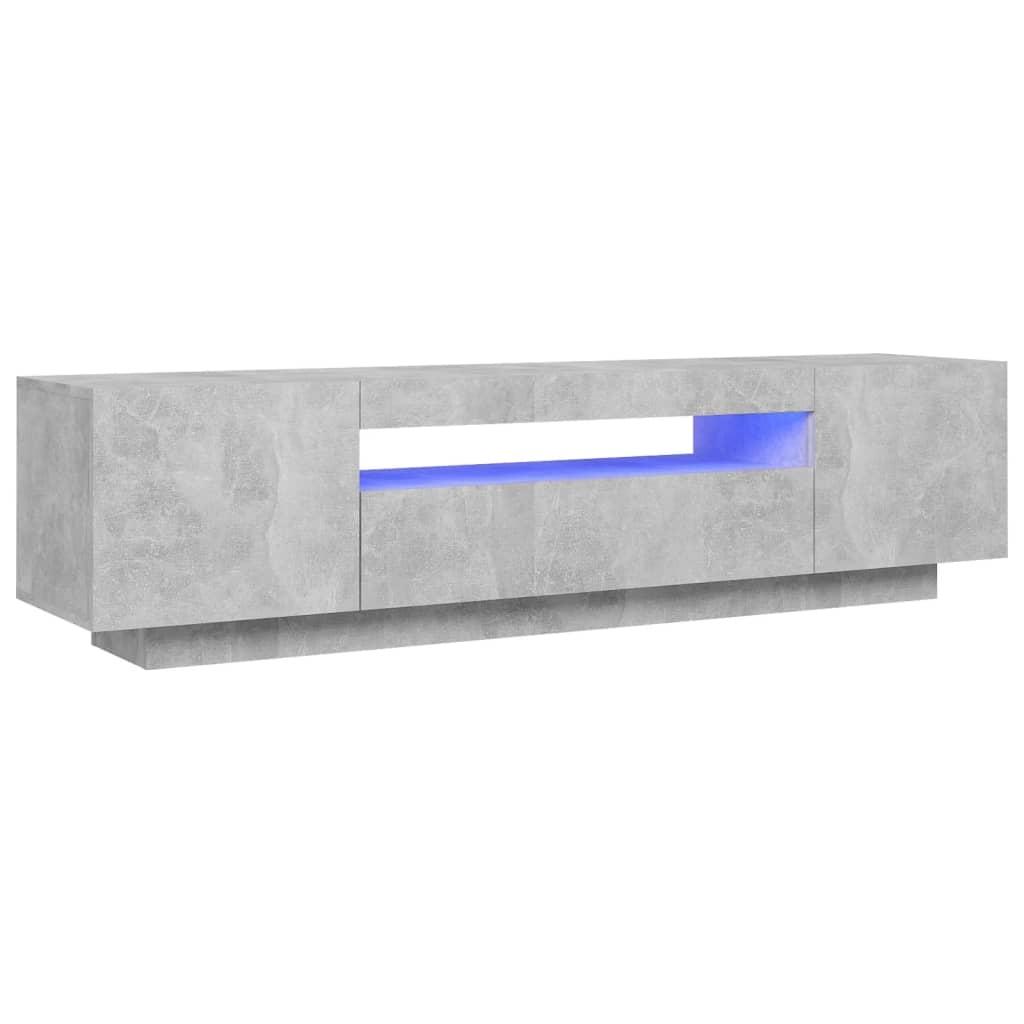 vidaXL vidaXL TV-benk med LED-lys betonggrå 160x35x40 cm