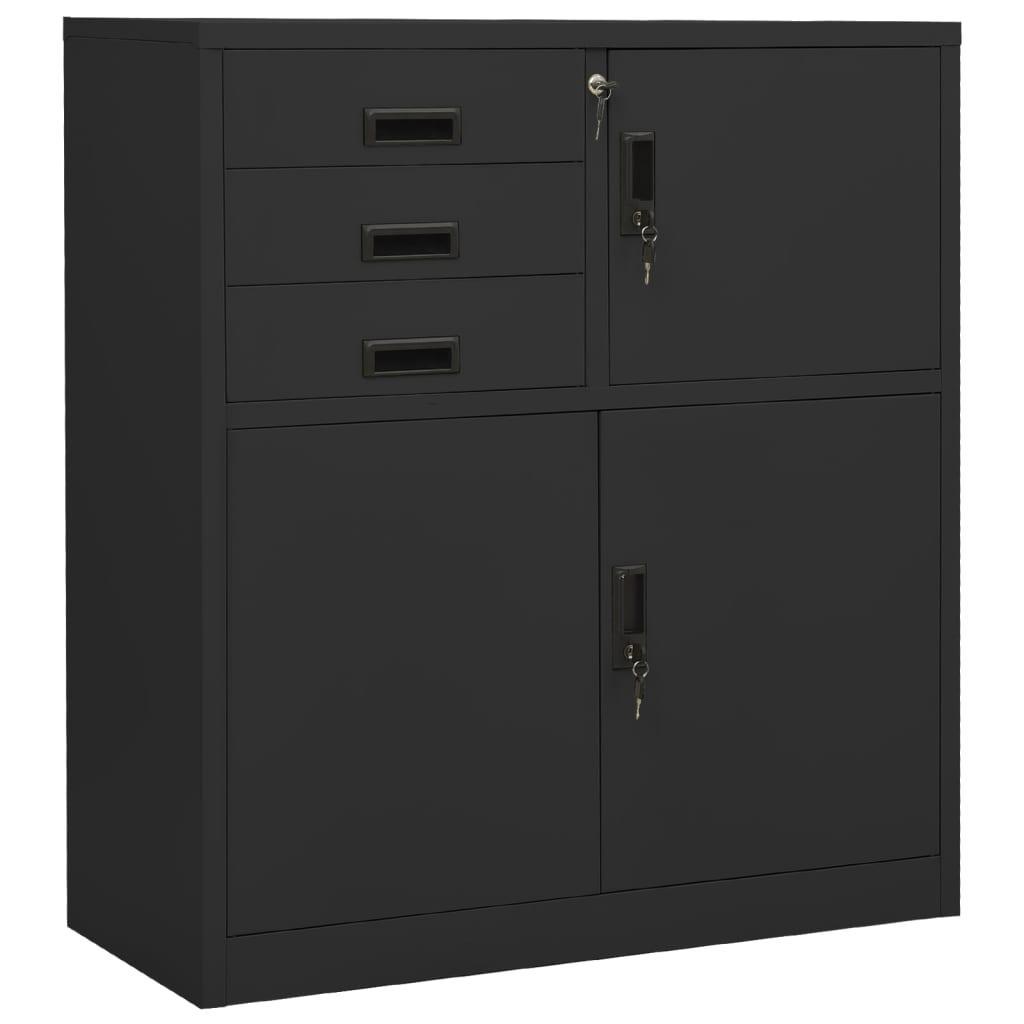 vidaXL vidaXL Kontorskap antrasitt 90x40x102 cm stål