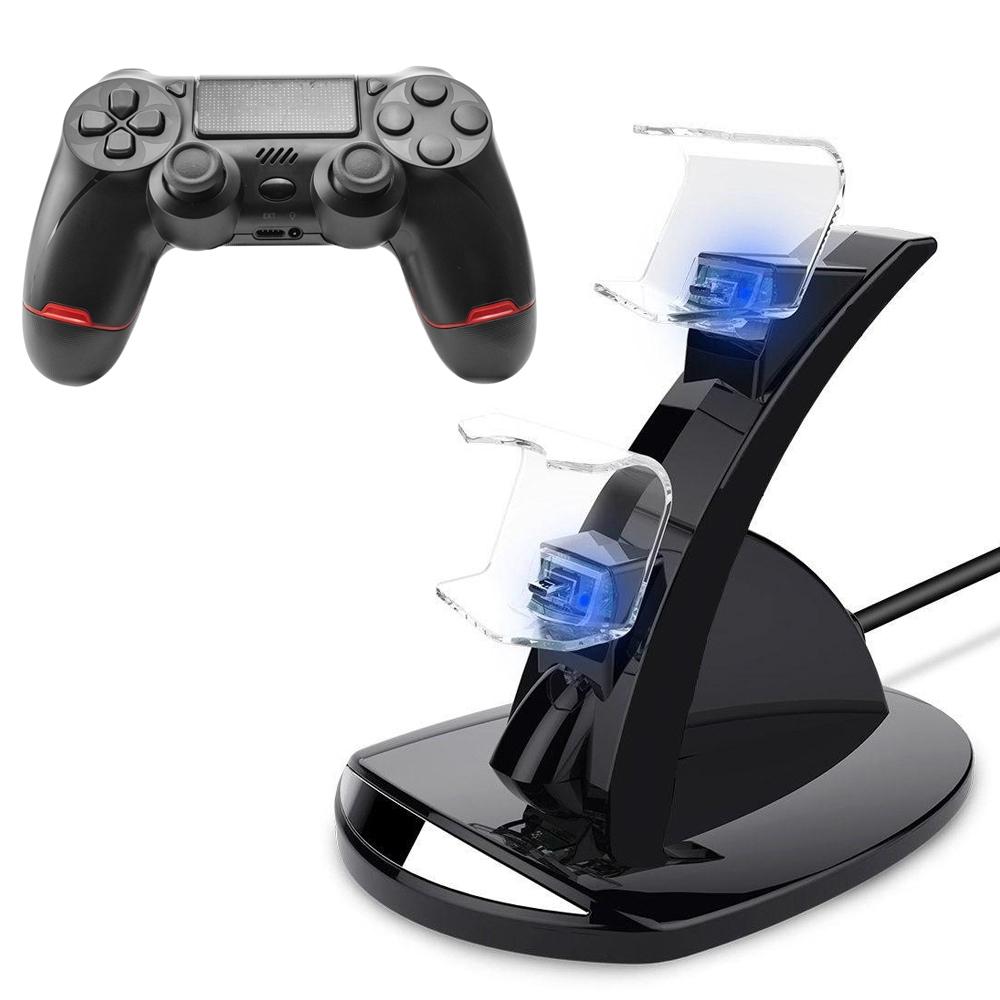 Trådløs spillkontroll med ladestasjon kompatibel med PS4 - DoubleShock - 1-Pak + ladestasjon
