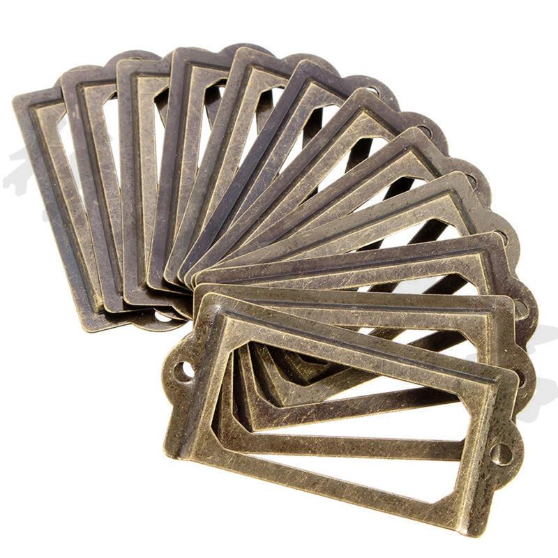 12 Etikettholdere - Metalletiketter Bronze