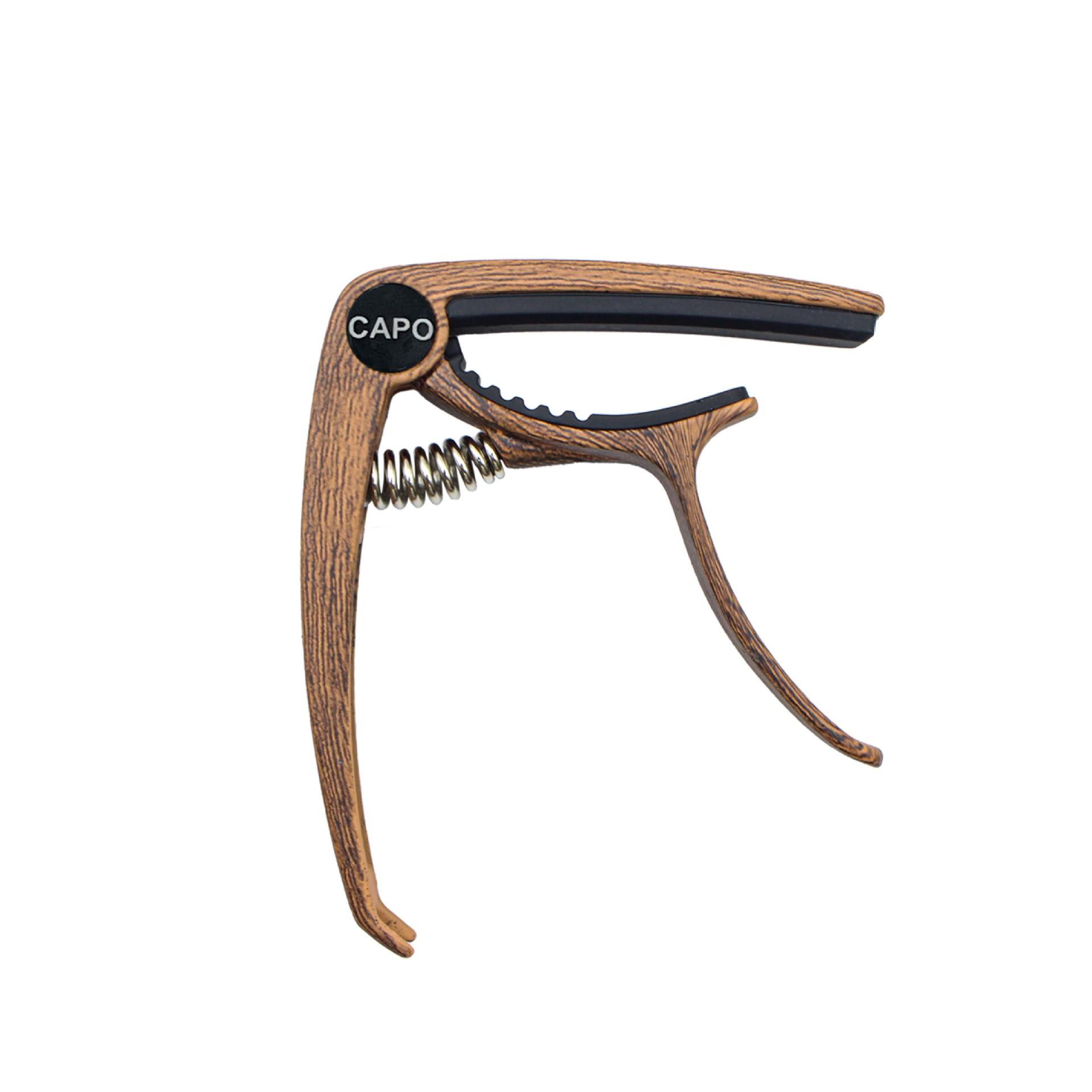 Gitar Capo i sinklegering for akustiske gitarer Dark wood color