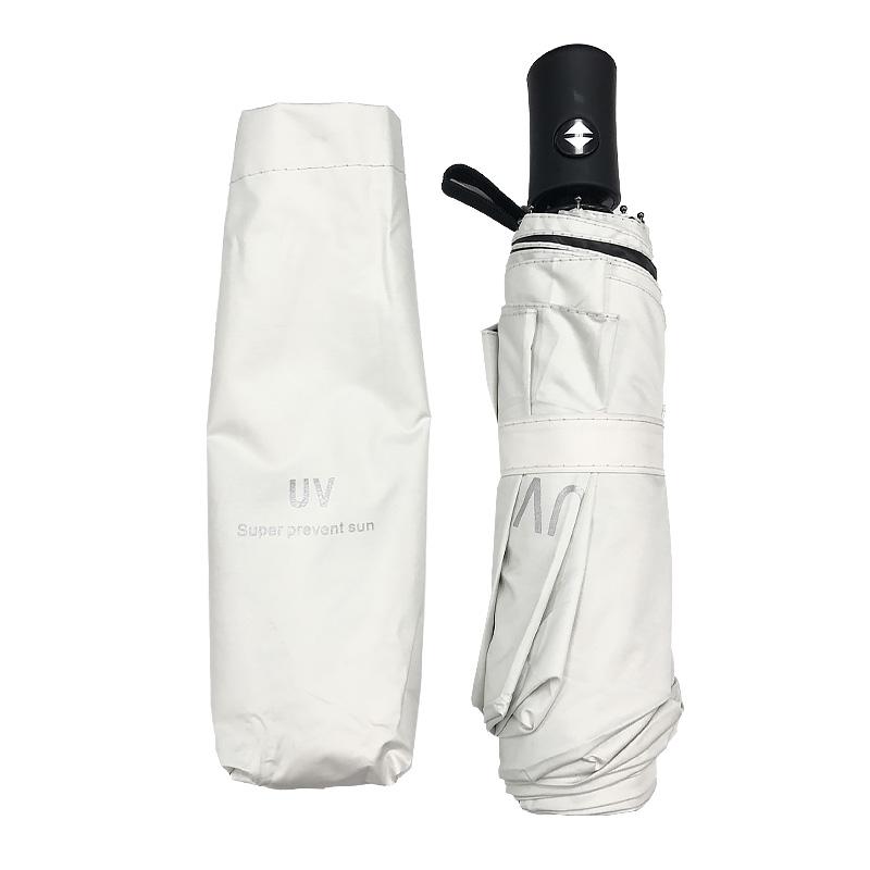 Automatisk sammenleggbar paraply med UV-beskyttelse White