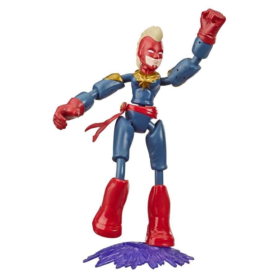Avengers Assemble Kaptein Marvel, og Bend Flex figur