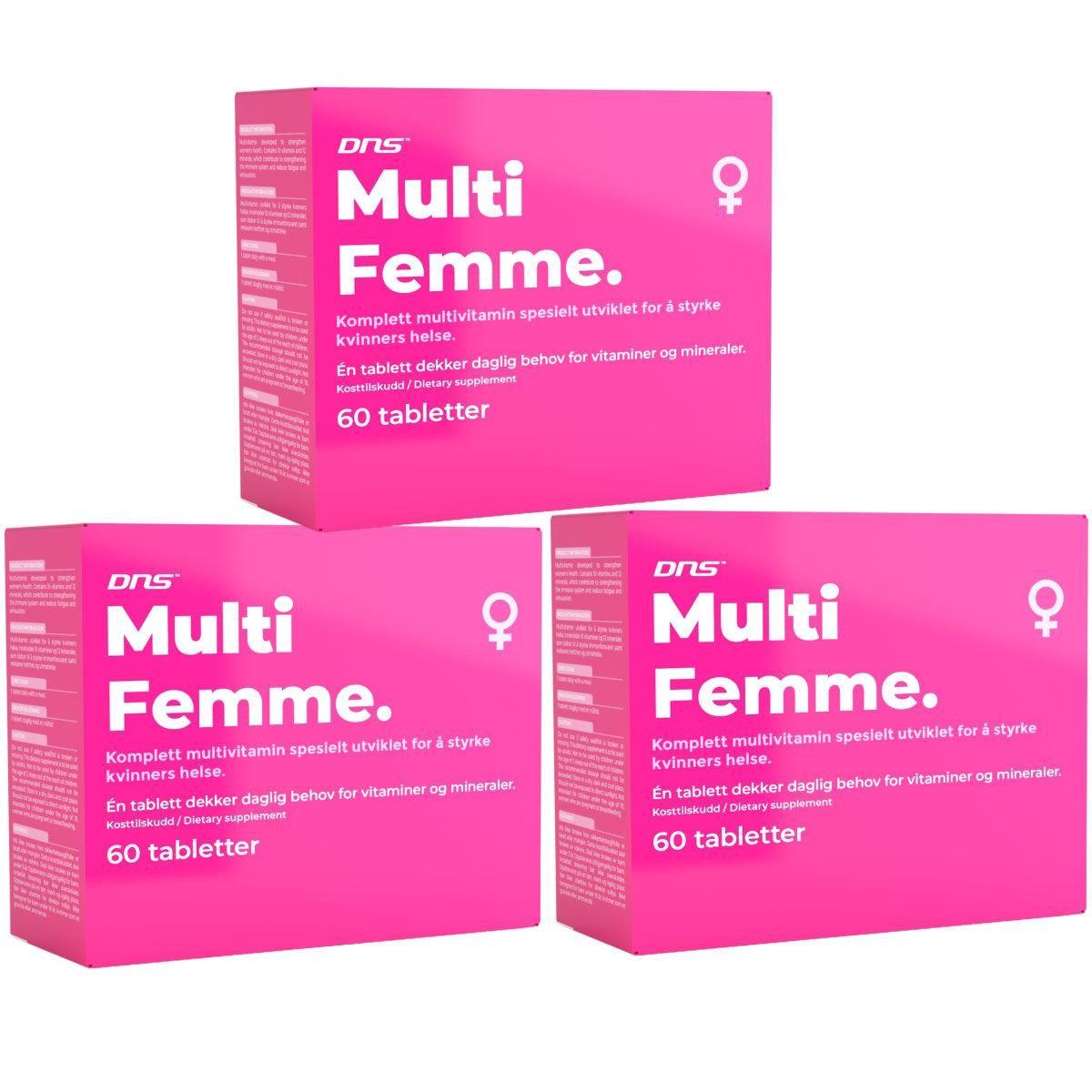 DNS 3-pack Multi Femme - Multivitamin for kvinner - 3 x 60 tabletter