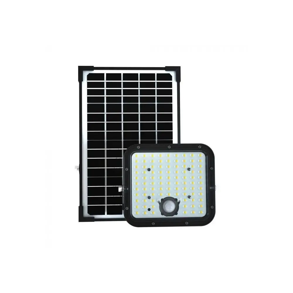 V-Tac 30W Solcelle lyskaster LED - IP65, Sort, inkl. solcelle, fjernkontroll, innebygd batteri - Kulør : Nøytral