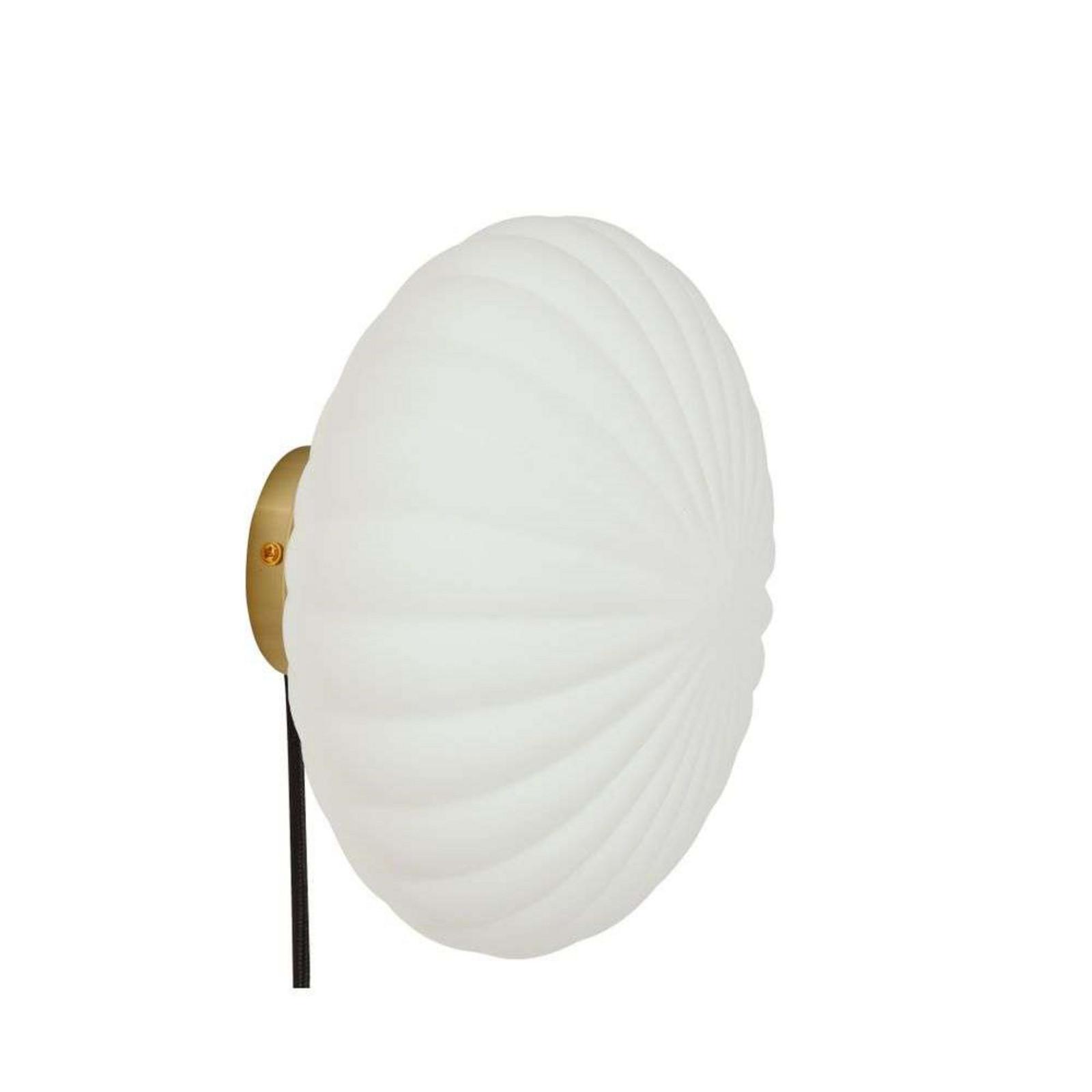 Hübsch Kumu Vegglampe Ø25 Opal/Brass Hübsch - Stue - Metall