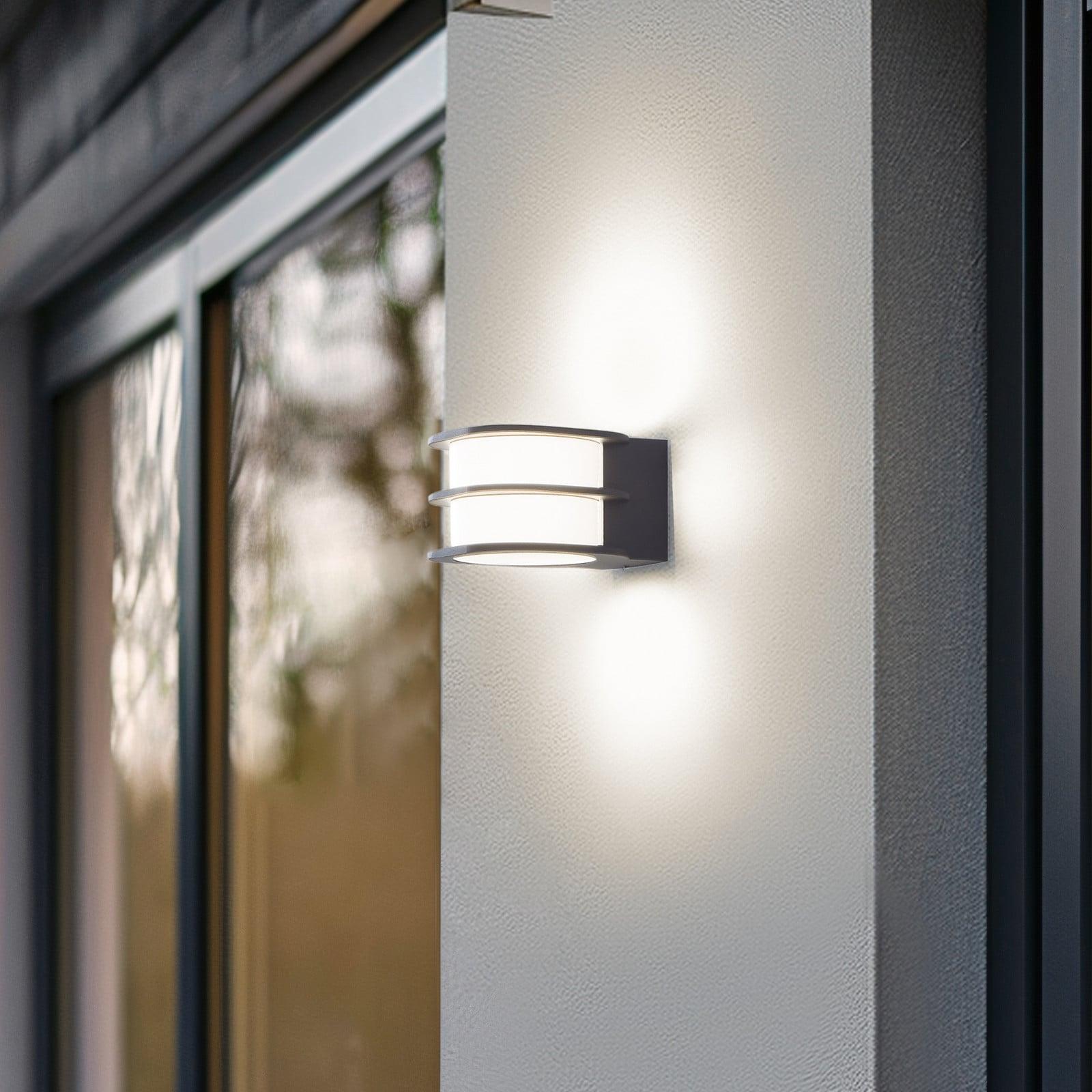 Lindby Fyra Round LED Smart Utendørs Vegglampe Grå Lindby - Balkong - Moderne - Aluminium - Plafond