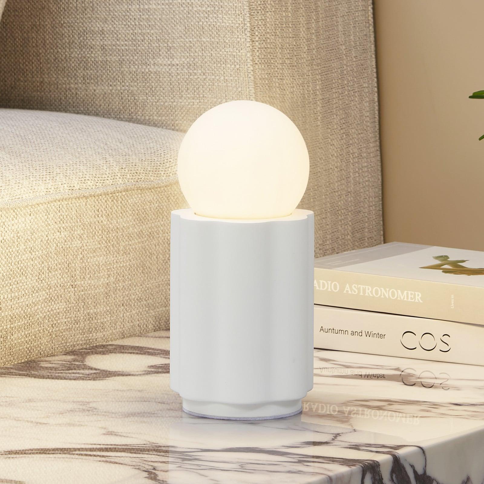 Lindby Nielson bordlampe høyde skjerm 8,5 cm hvit gips Lindby - Stue - Moderne - Gips / Leire - Med en lyskilde