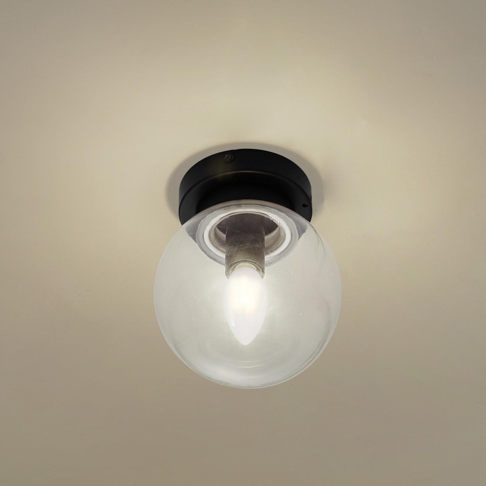 Lucande Badolo Taklampe IP44 Svart Lucande - Glass - Kule