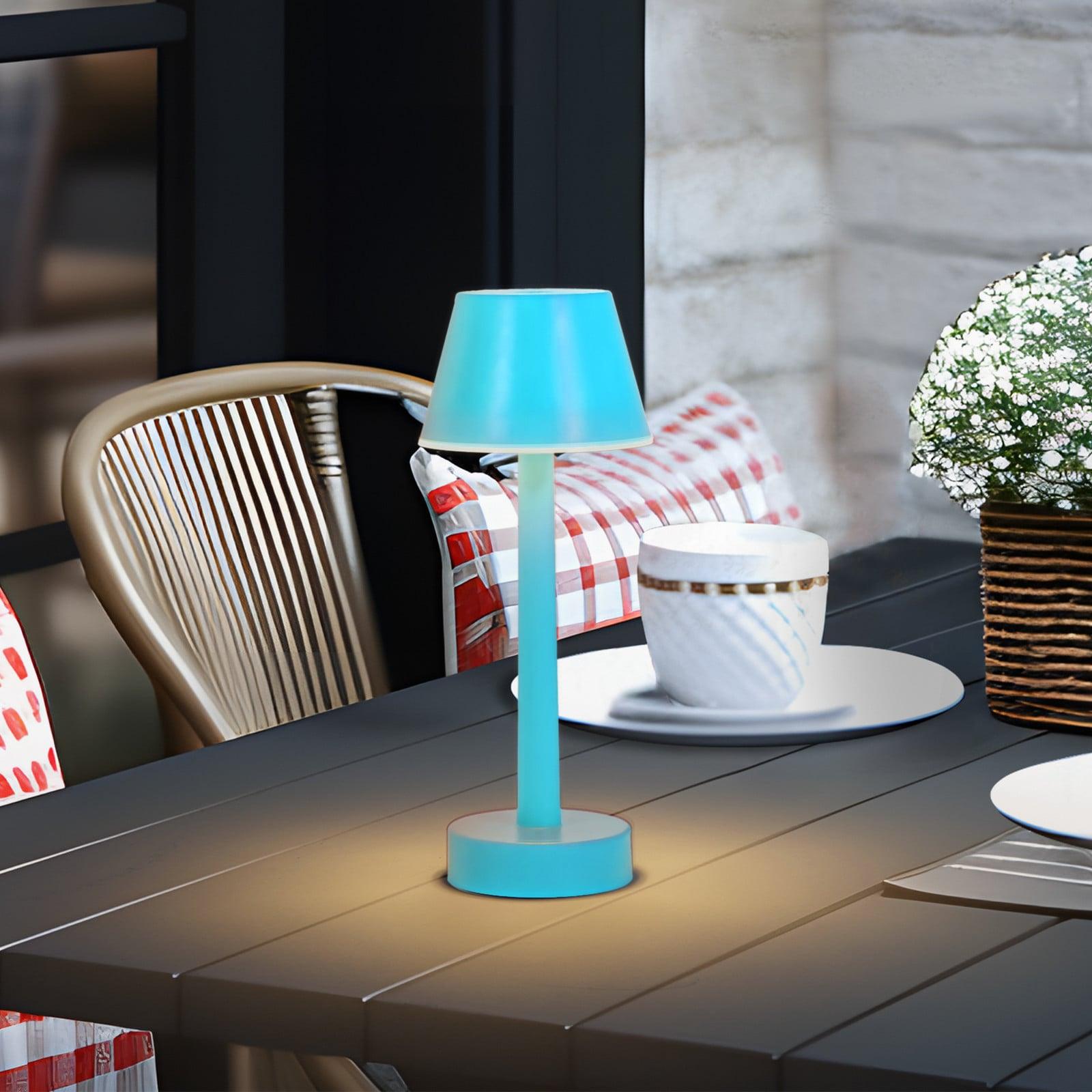 Lindby Gaja LED Portable Bordlampe IP44 RGBW Blå Lindby - Balkong - Moderne - Plast - Med en lyskilde